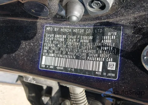 2018 Honda Civic Touring from USA, damaged, VIN JHMFC1F96JX026574